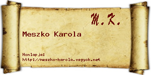 Meszko Karola névjegykártya